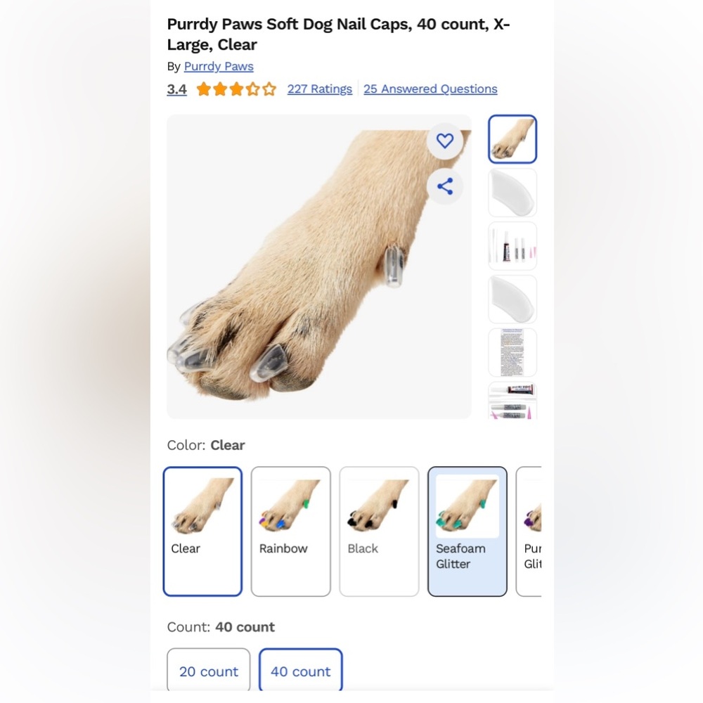 NWT Purddy Paws Soft Dog Nail Caps